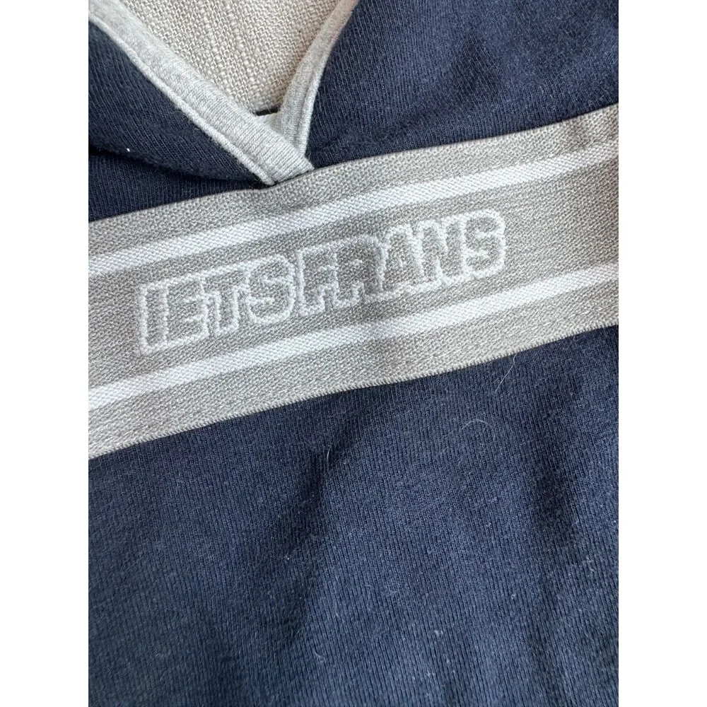 iets frans Camisole Top Large Navy Blue Cotton Spandex Y2K Tank Striped Detail